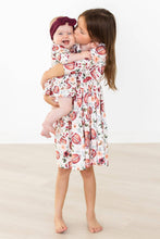 Load image into Gallery viewer, Footballs &amp; Flowers 3/4 Sleeve Pocket Twirl Dress