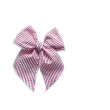 Load image into Gallery viewer, Red &amp; White Seersucker Elle Bow