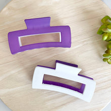 Load image into Gallery viewer, Two Tone Claw Clip - Purple &amp; White