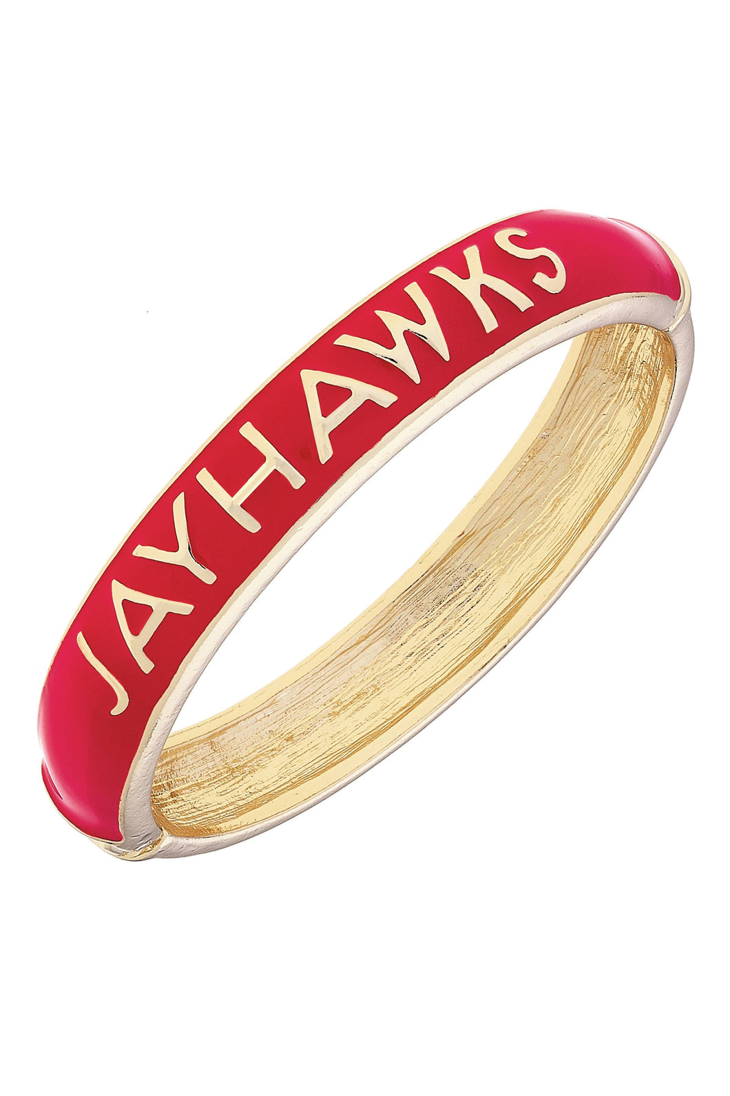 Kansas Jayhawks Sculpted Enamel Hinge Bangle in Red