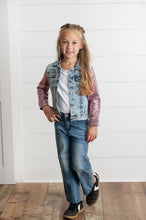 Load image into Gallery viewer, Pink Sequin Sleeve Denim Jacket