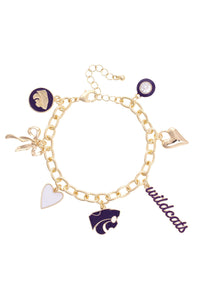 Kansas State Wildcats Enamel Icons Charm Bracelet