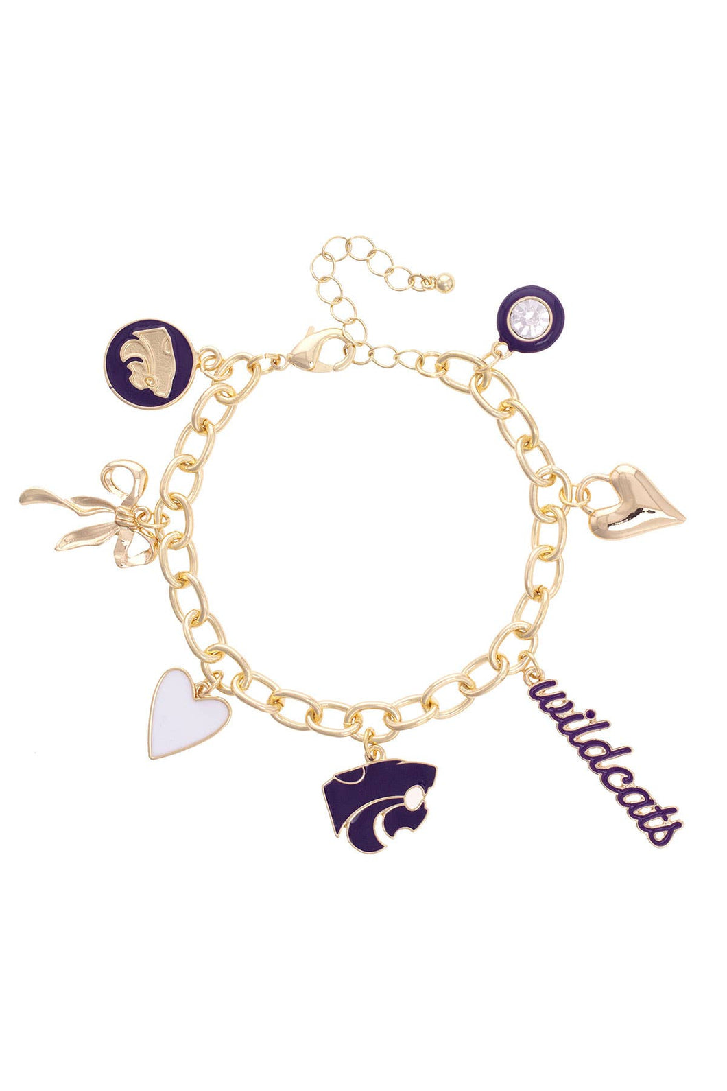 Kansas State Wildcats Enamel Icons Charm Bracelet
