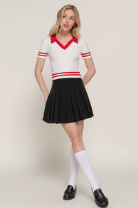 Red White Polo Sweater