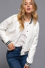 Load image into Gallery viewer, Long Sleeve Quilted PU Faux Leather Bomber Jacket