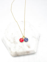 Load image into Gallery viewer, KU Jayhawk Enamel Charm Necklace Kansas