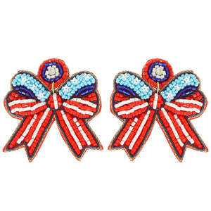 American Bow Beaded Earrings