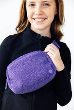 Load image into Gallery viewer, Purple Fleece Belt Bag