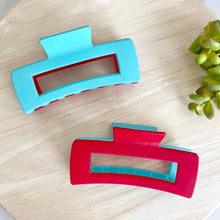Load image into Gallery viewer, Two Tone Claw Clip - Red &amp; Teal KC Current