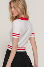 Load image into Gallery viewer, Red White Polo Sweater