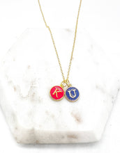 Load image into Gallery viewer, KU Jayhawk Enamel Charm Necklace Kansas