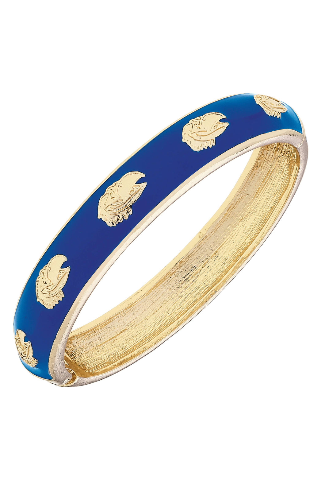 Kansas Jayhawks Sculpted Enamel Logo Hinge Bangle in Blue