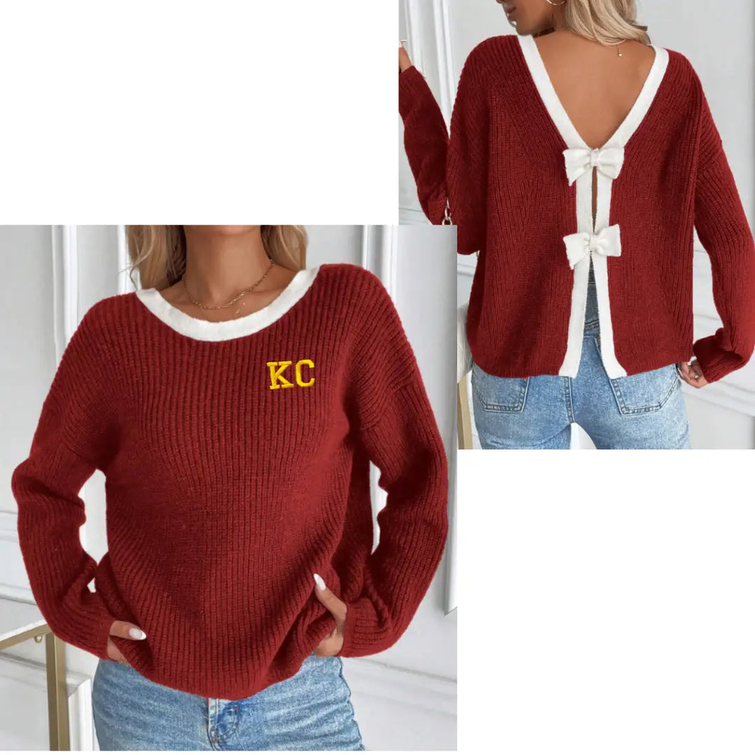 KC Embroidered Bow Sweater