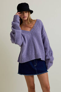 Gameday Purple VNeck Sweater