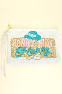 Honky Tonk Embroidered Wristlet