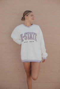 Kansas State Allen Chenille Varsity V-neck Pullover