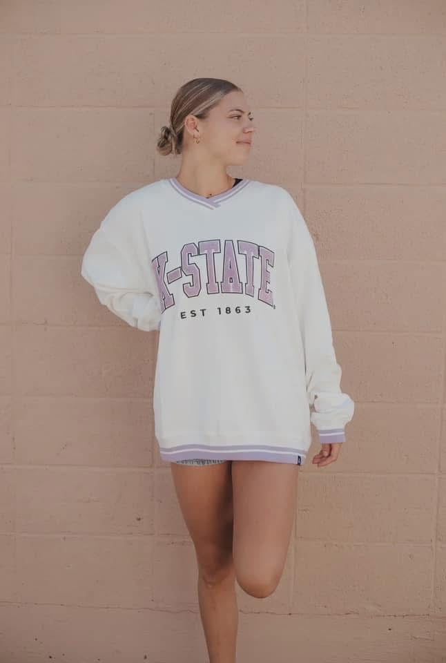 Kansas State Allen Chenille Varsity V-neck Pullover