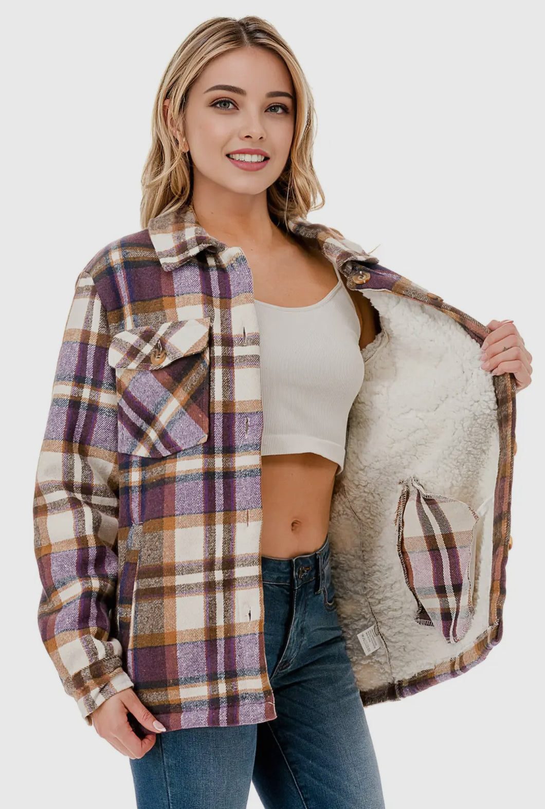 Purple Gameday Shacket