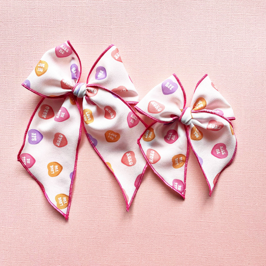 Conversation Hearts Bow