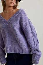 Load image into Gallery viewer, Gameday Purple VNeck Sweater