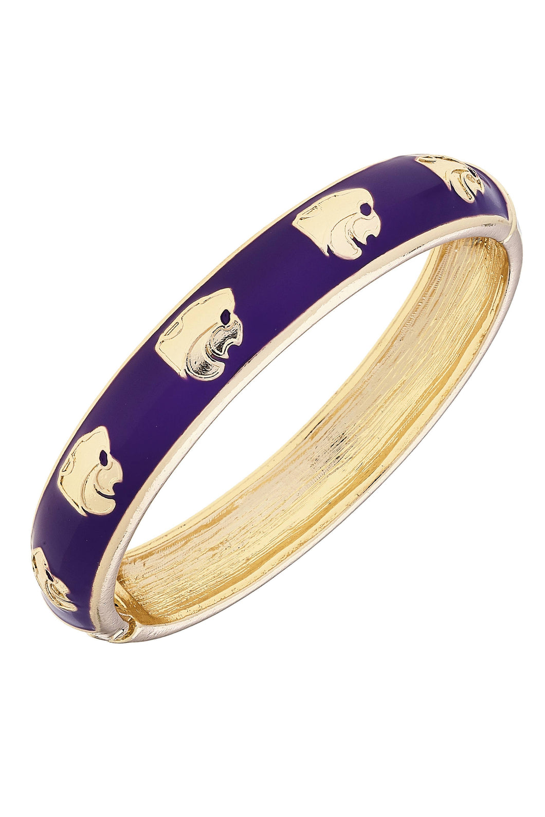 Kansas State Wildcats Enamel Logo Hinge Bangle Purple