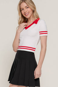 Red White Polo Sweater