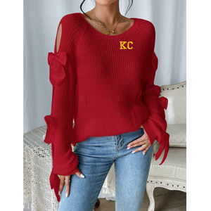 KC Embroidered Red Bow Sweater