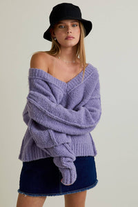 Gameday Purple VNeck Sweater