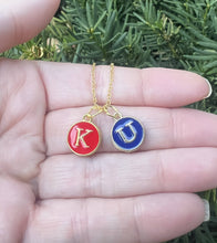 Load image into Gallery viewer, KU Jayhawk Enamel Charm Necklace Kansas