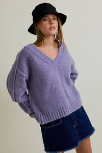 Gameday Purple VNeck Sweater