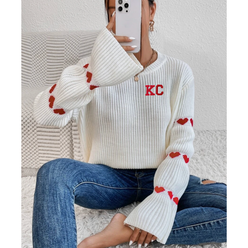 Embroidered KC Hearts Sweater