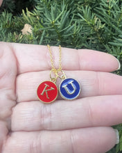 Load image into Gallery viewer, KU Jayhawk Enamel Charm Necklace Kansas