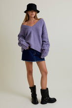 Load image into Gallery viewer, Gameday Purple VNeck Sweater