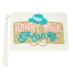 Honky Tonk Embroidered Wristlet