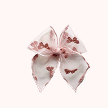 Load image into Gallery viewer, Mauve Flocked Bows Elle Bow