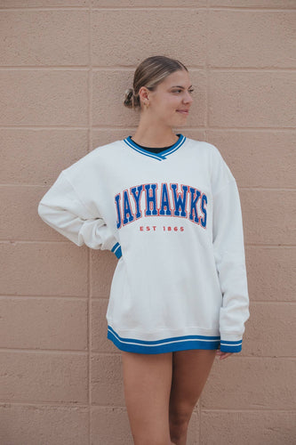Kansas Allen Chenille Varsity V-neck Pullover